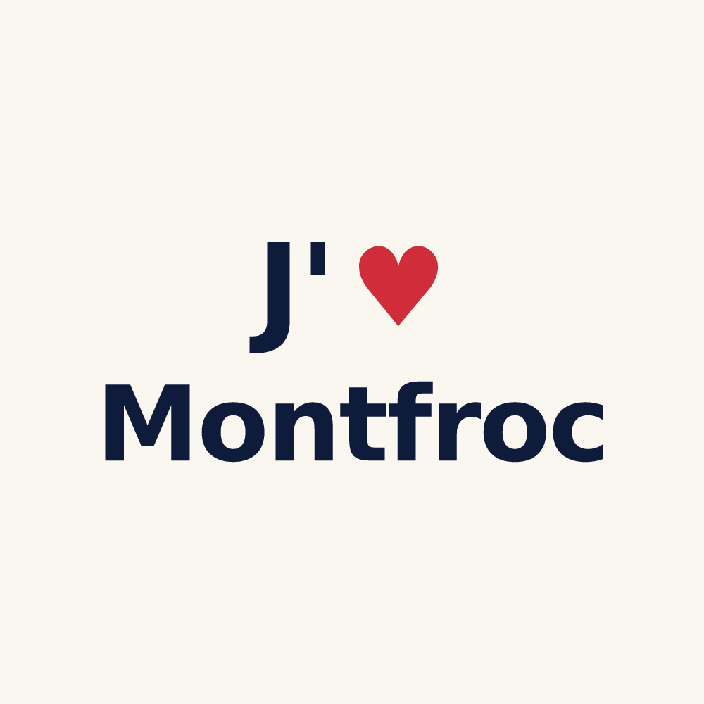 Tasse personnalisée Montfroc — design J'aime Montfroc