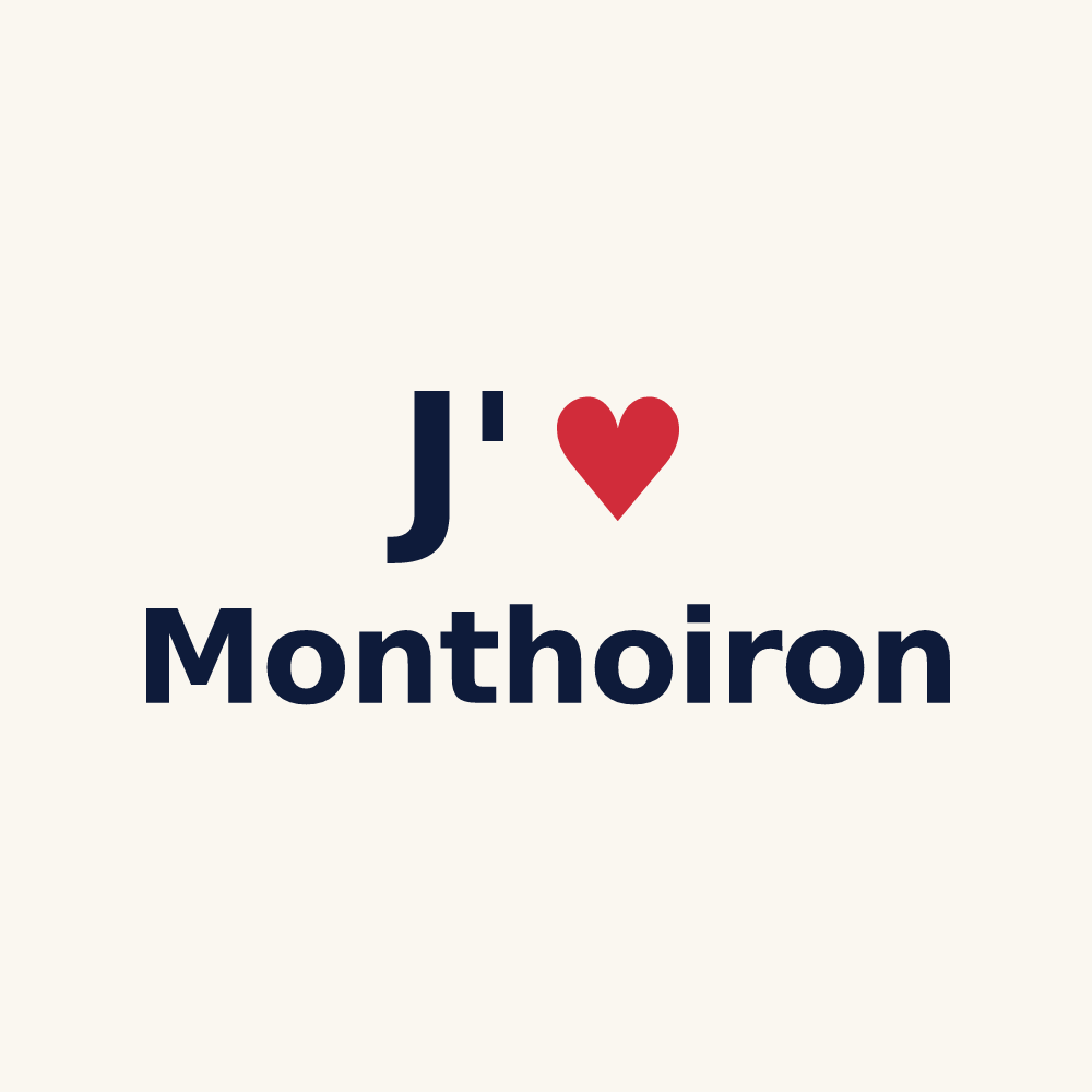 Tasse personnalisée Monthoiron — design « J'aime Monthoiron » imprimé sur la tasse