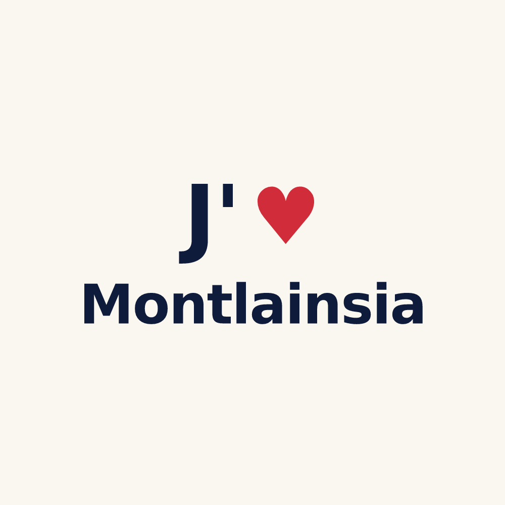 Tasse personnalisée Montlainsia — design « J'aime Montlainsia » imprimé sur la tasse