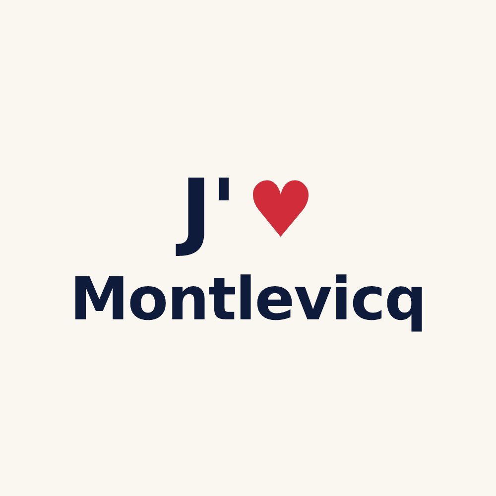 Tasse personnalisée Montlevicq — design « J'aime Montlevicq » imprimé sur la tasse