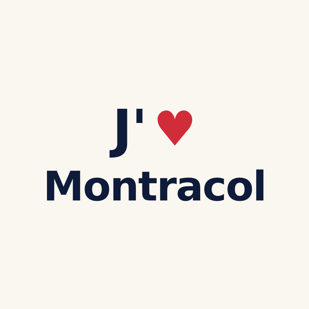 Tasse personnalisée Montracol — design « J'aime Montracol » imprimé sur la tasse