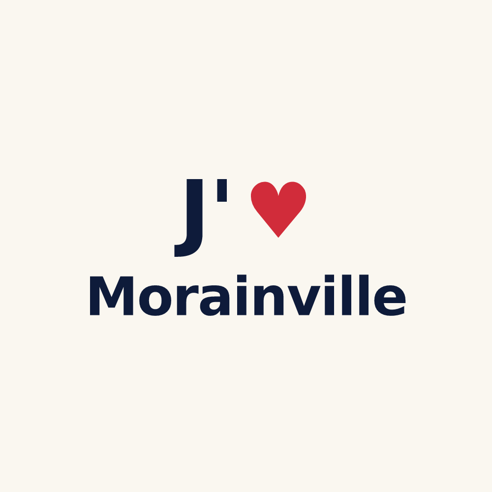 Tasse personnalisée Morainville — design « J'aime Morainville » imprimé sur la tasse