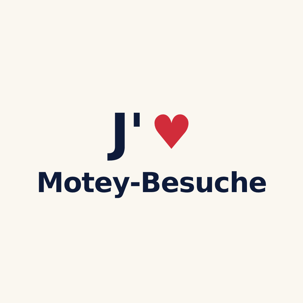 Tasse personnalisée Motey-Besuche — design « J'aime Motey-Besuche » imprimé sur la tasse