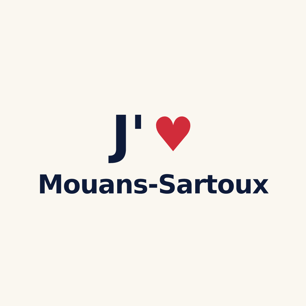 Tasse personnalisée Mouans-Sartoux — design J'aime Mouans-Sartoux