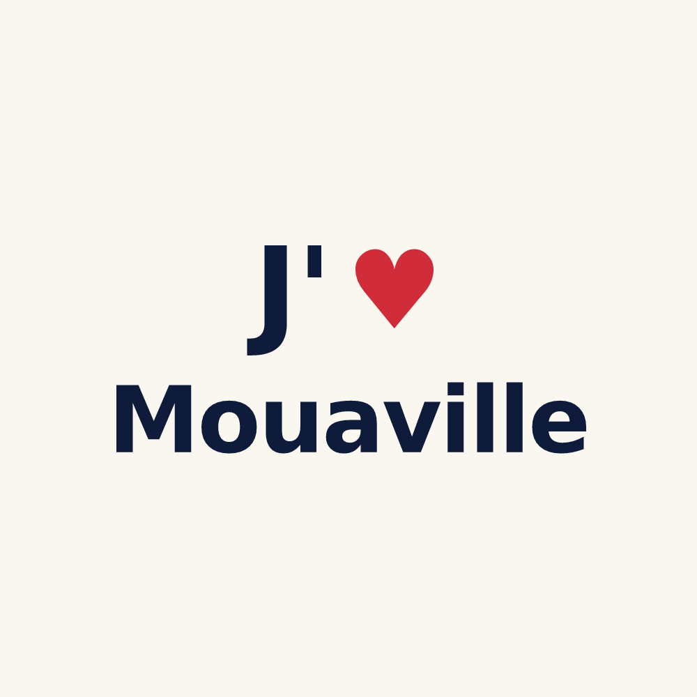 Tasse personnalisée Mouaville — design « J'aime Mouaville » imprimé sur la tasse