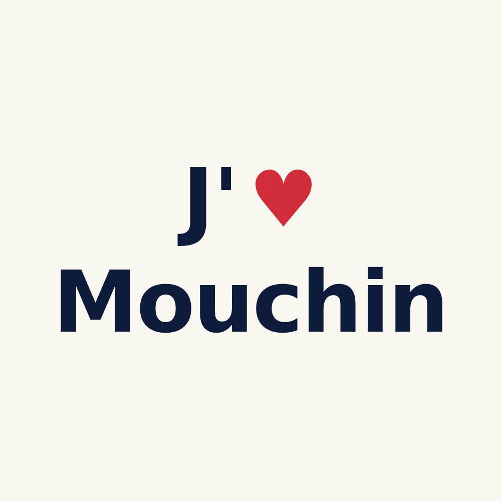 Tasse personnalisée Mouchin — design J'aime Mouchin