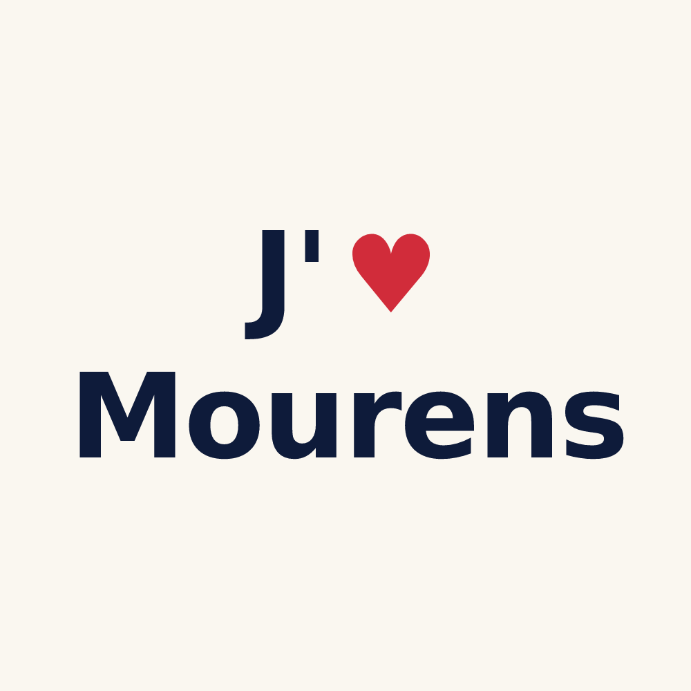 Tasse personnalisée Mourens — design « J'aime Mourens » imprimé sur la tasse