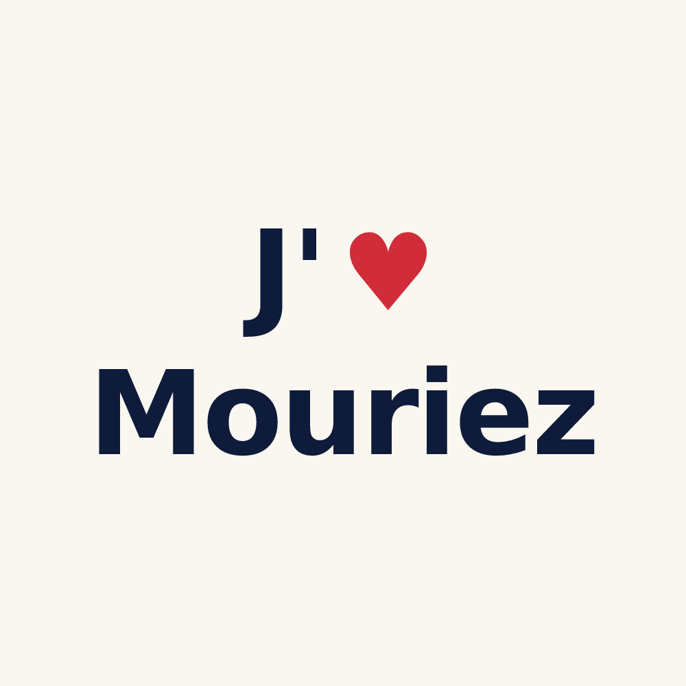 Tasse personnalisée Mouriez — design « J'aime Mouriez » imprimé sur la tasse