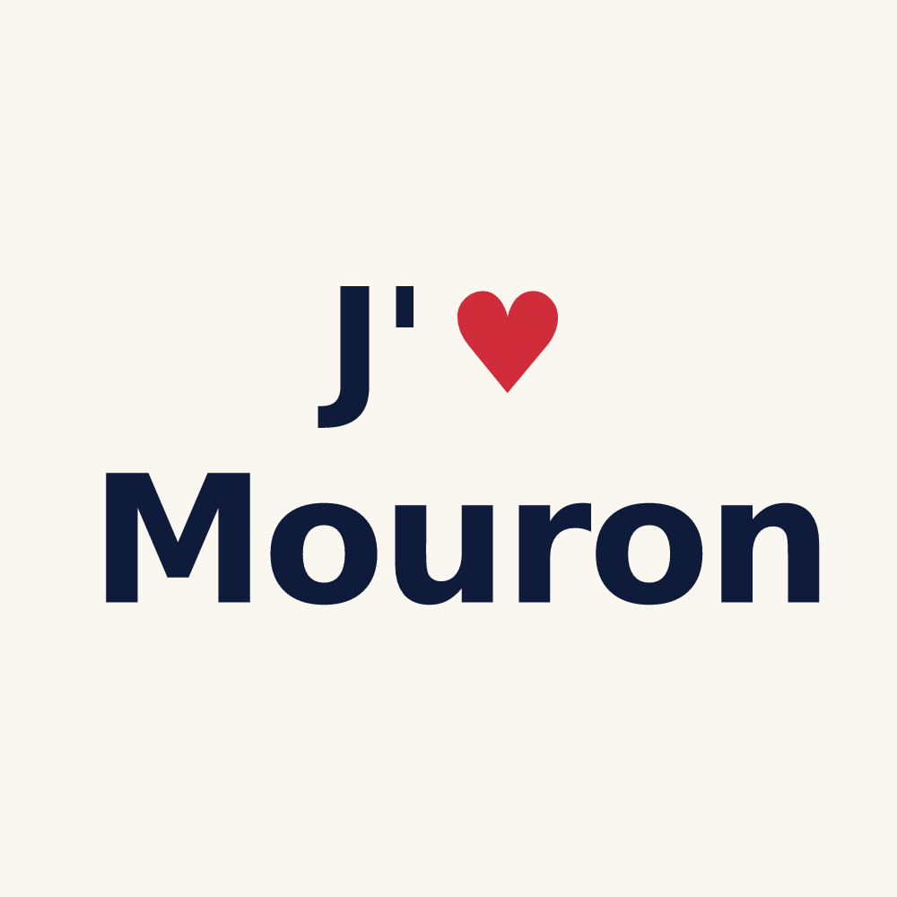 Tasse personnalisée Mouron — design « J'aime Mouron » imprimé sur la tasse