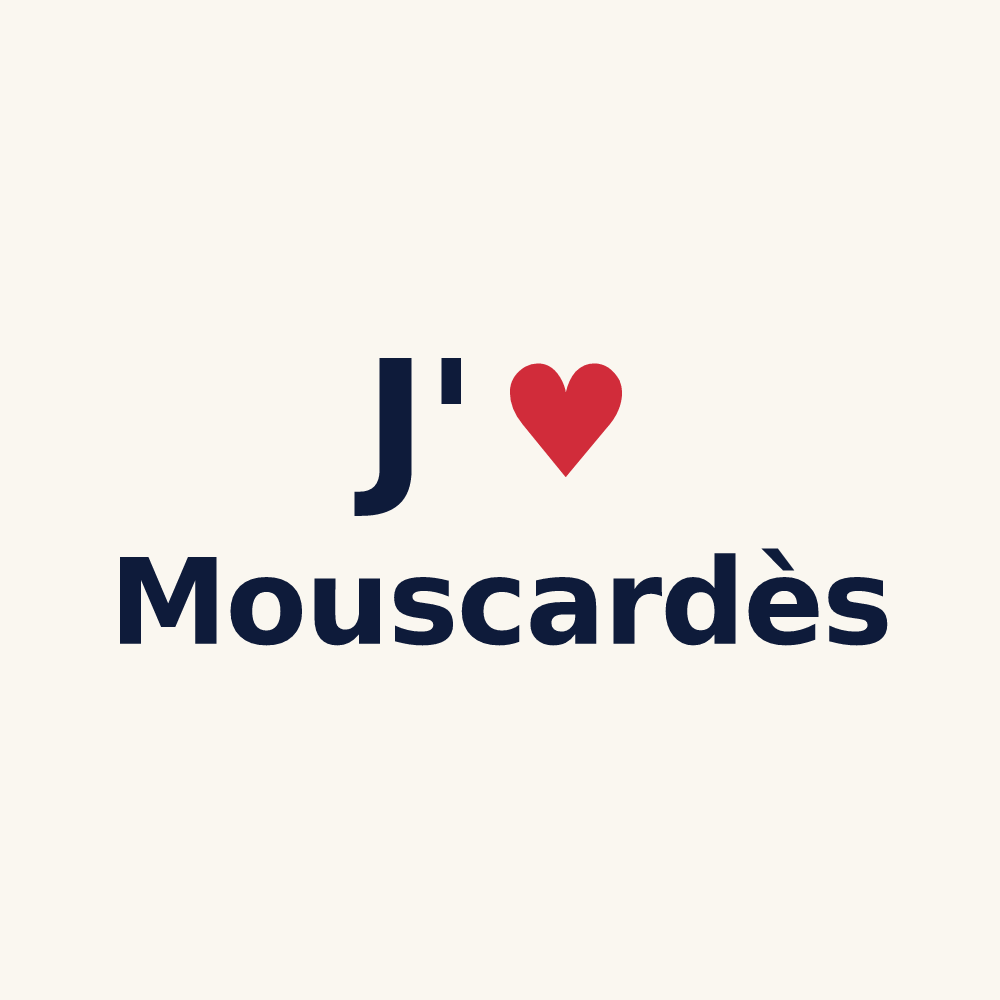 Tasse personnalisée Mouscardès — design J'aime Mouscardès