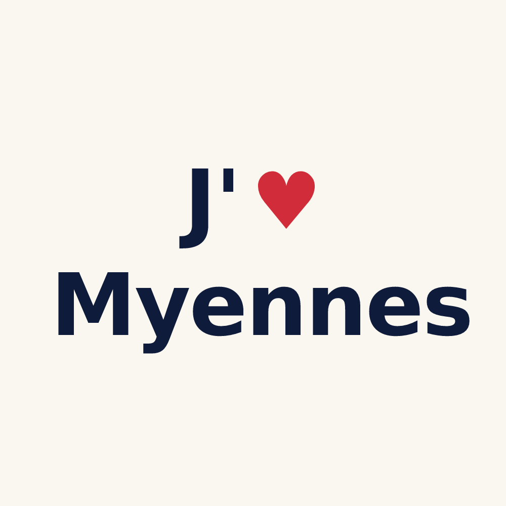 Tasse personnalisée Myennes — design J'aime Myennes