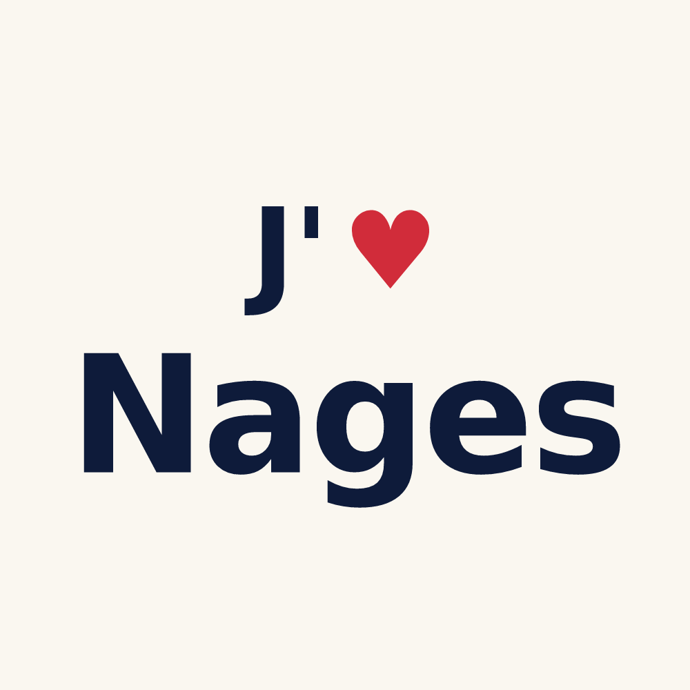 Tasse personnalisée Nages — design J'aime Nages