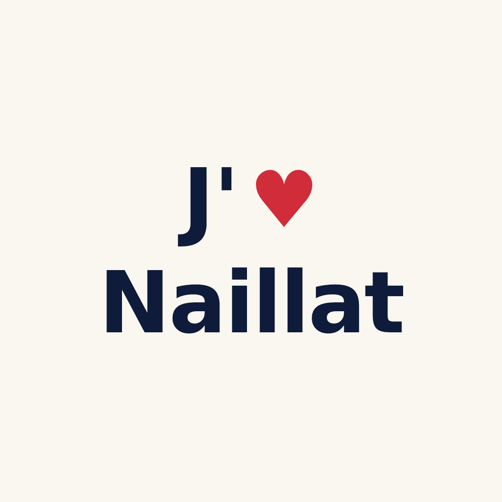 Tasse personnalisée Naillat — design « J'aime Naillat » imprimé sur la tasse