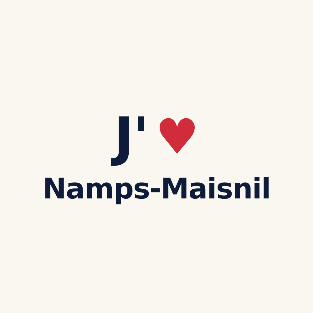 Tasse personnalisée Namps-Maisnil — design « J'aime Namps-Maisnil » imprimé sur la tasse