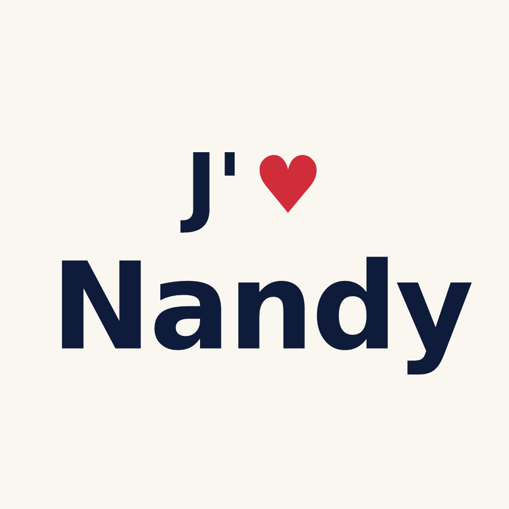 Tasse personnalisée Nandy — design « J'aime Nandy » imprimé sur la tasse
