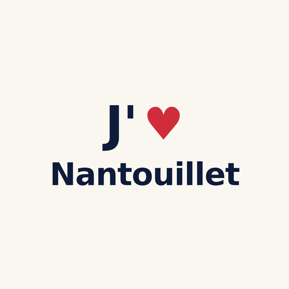 Tasse personnalisée Nantouillet — design « J'aime Nantouillet » imprimé sur la tasse