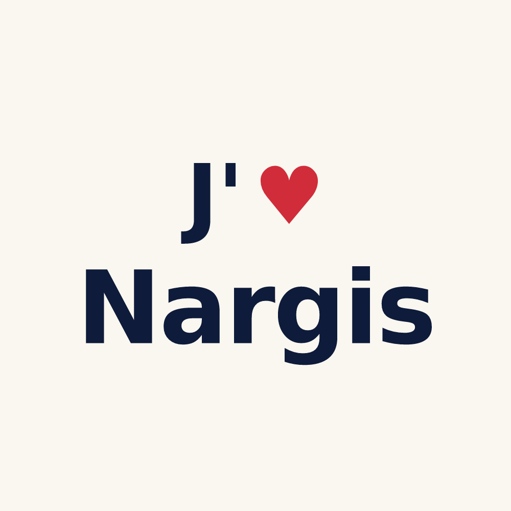 Tasse personnalisée Nargis — design J'aime Nargis