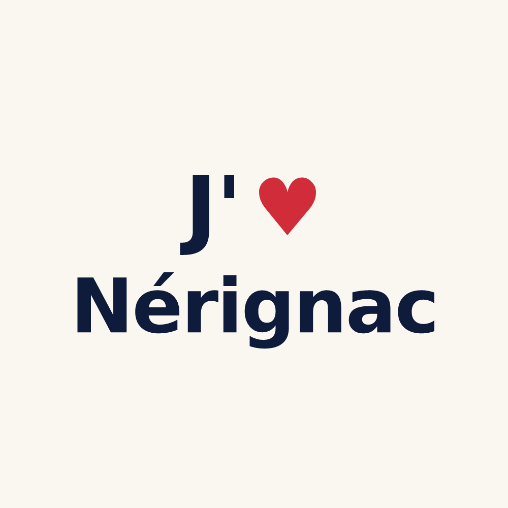 Tasse personnalisée Nérignac — design « J'aime Nérignac » imprimé sur la tasse