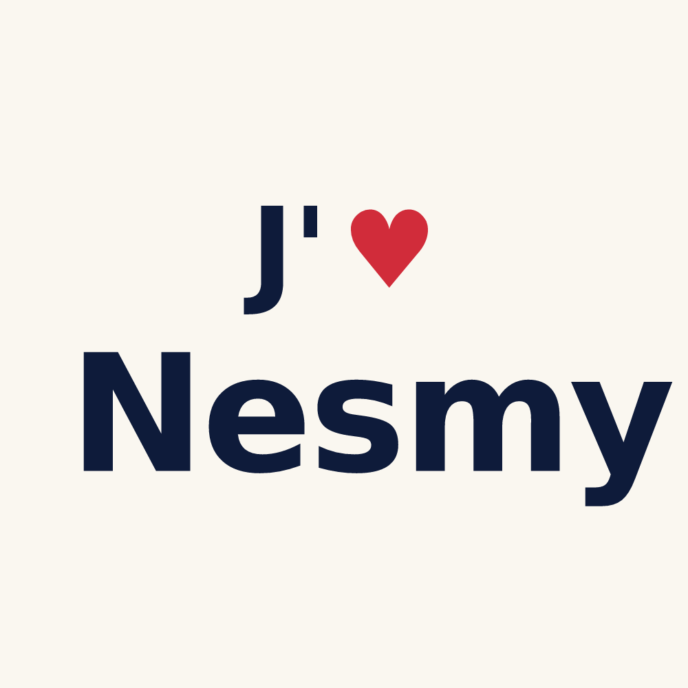 Tasse personnalisée Nesmy — design J'aime Nesmy