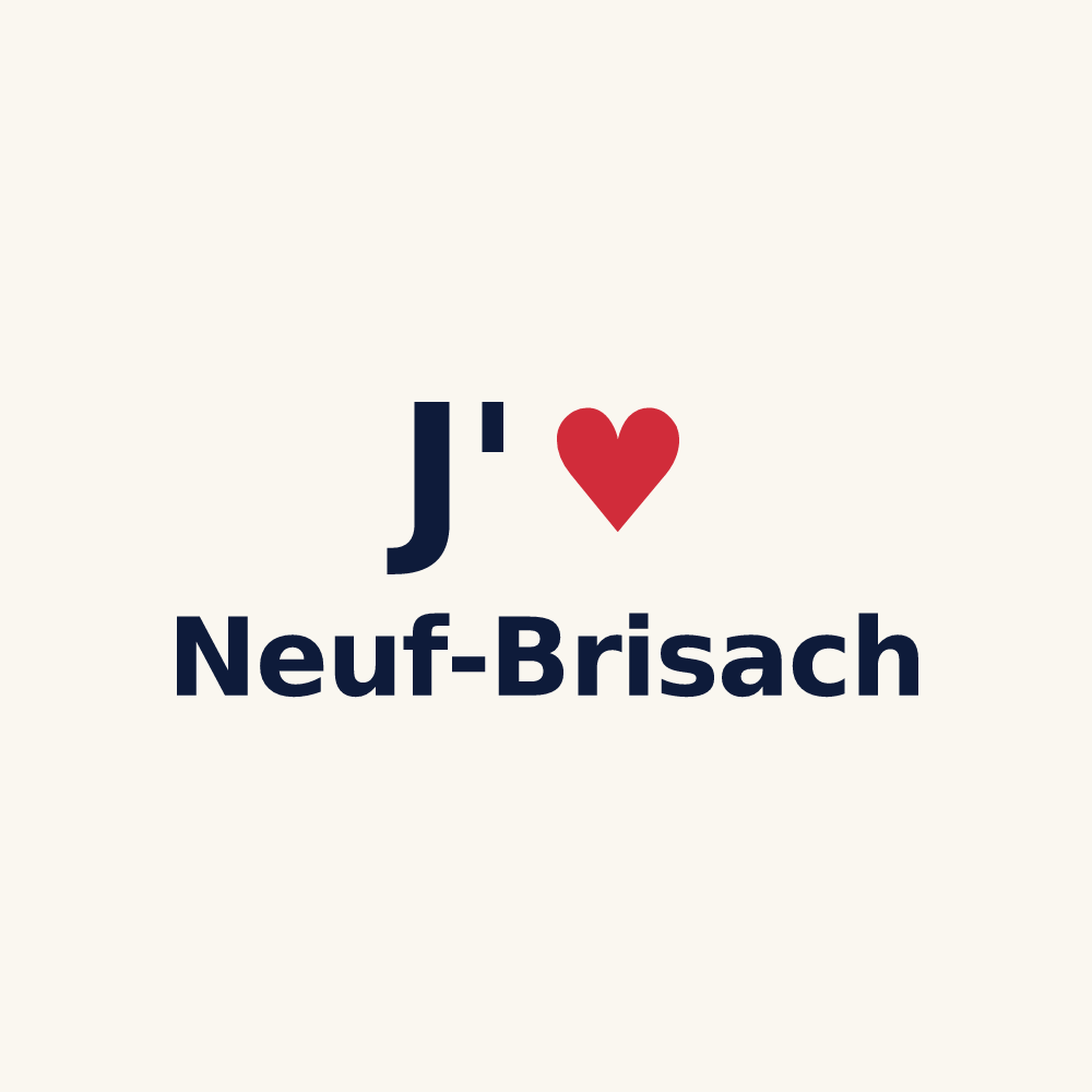 Tasse personnalisée Neuf-Brisach — design J'aime Neuf-Brisach