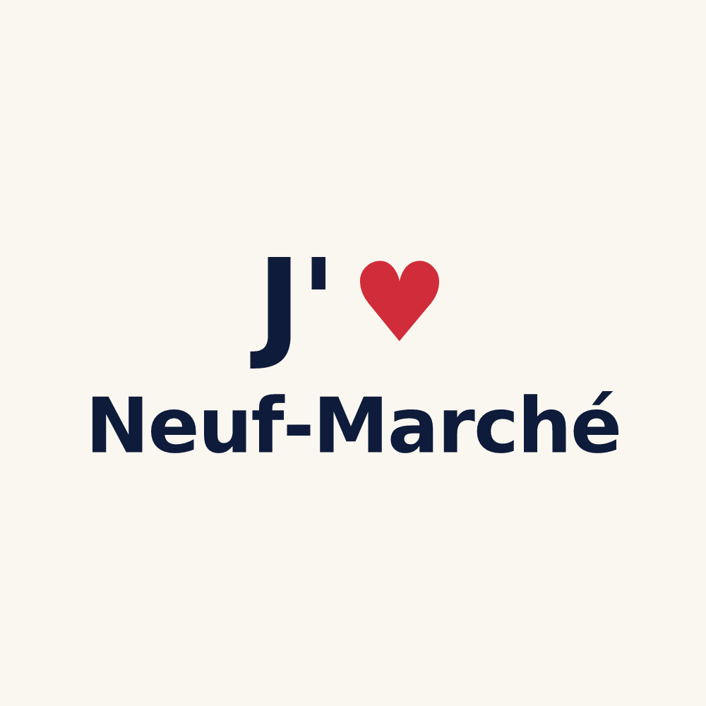 Tasse personnalisée Neuf-Marché — design J'aime Neuf-Marché