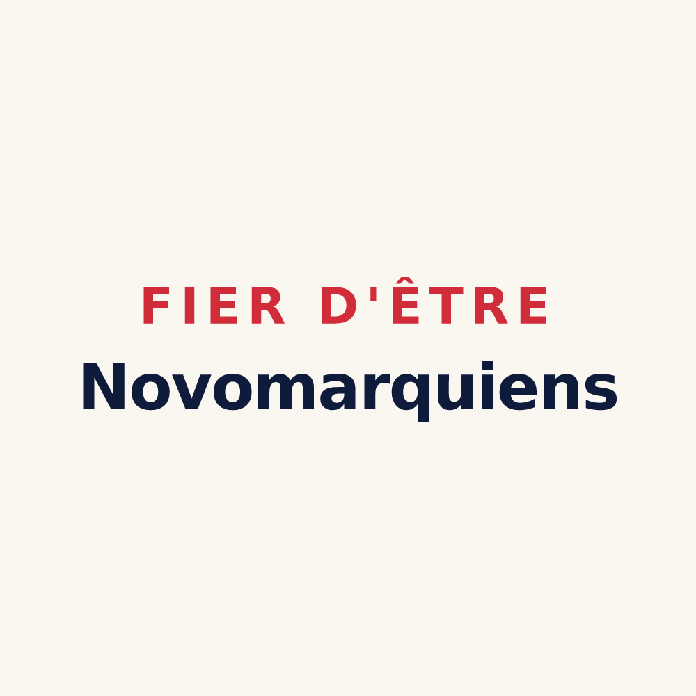 Tasse « Fier d'être Novomarquiens » — design pour Neuf-Marché
