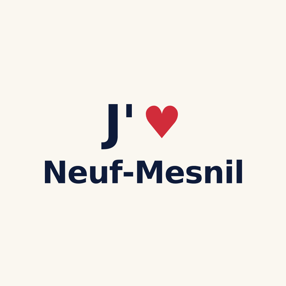 Tasse personnalisée Neuf-Mesnil — design « J'aime Neuf-Mesnil » imprimé sur la tasse