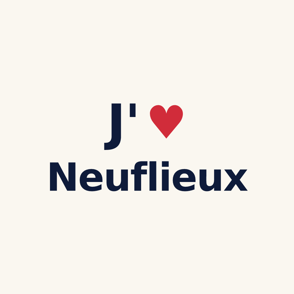 Tasse personnalisée Neuflieux — design J'aime Neuflieux