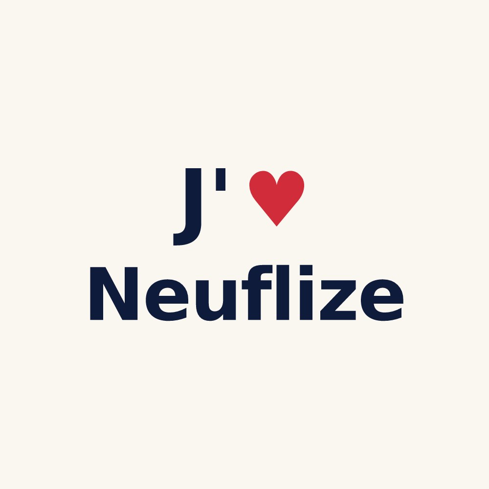 Tasse personnalisée Neuflize — design J'aime Neuflize