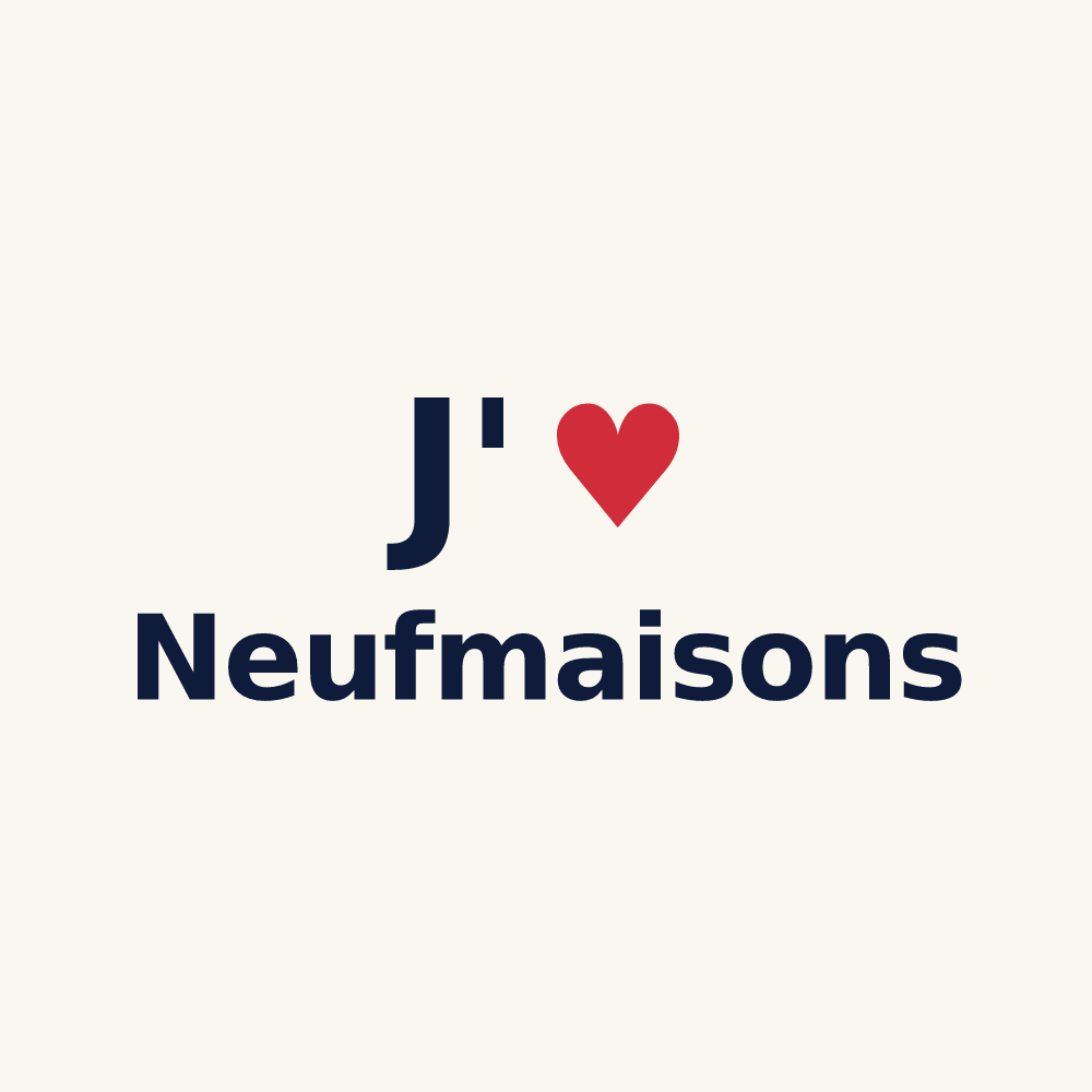 Tasse personnalisée Neufmaisons — design J'aime Neufmaisons