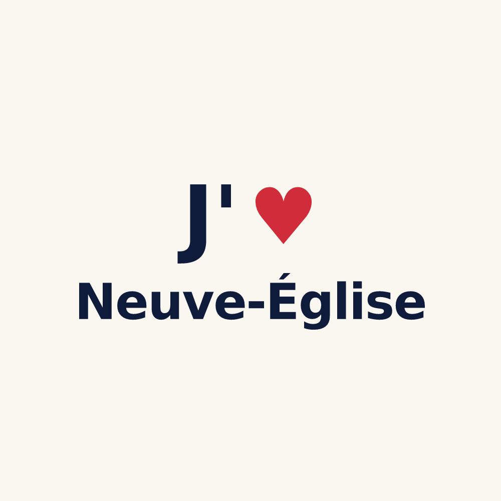 Tasse personnalisée Neuve-Église — design « J'aime Neuve-Église » imprimé sur la tasse