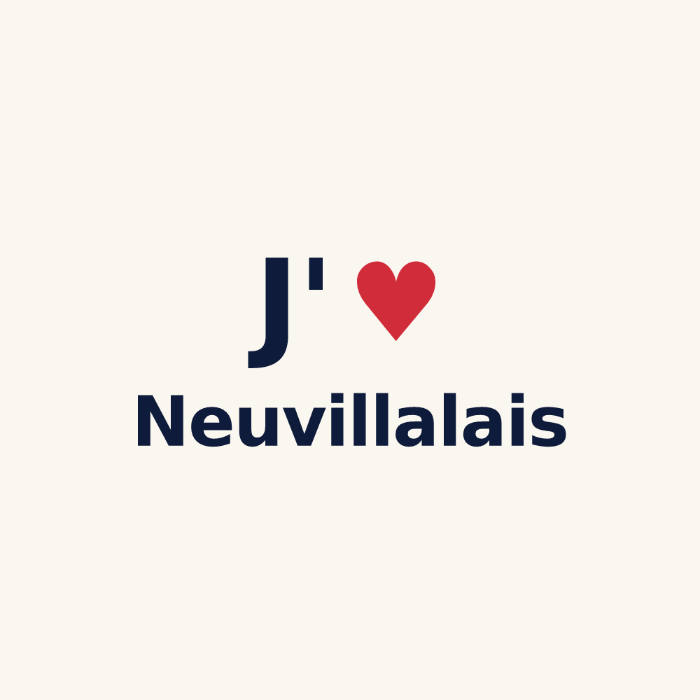 Tasse personnalisée Neuvillalais — design J'aime Neuvillalais