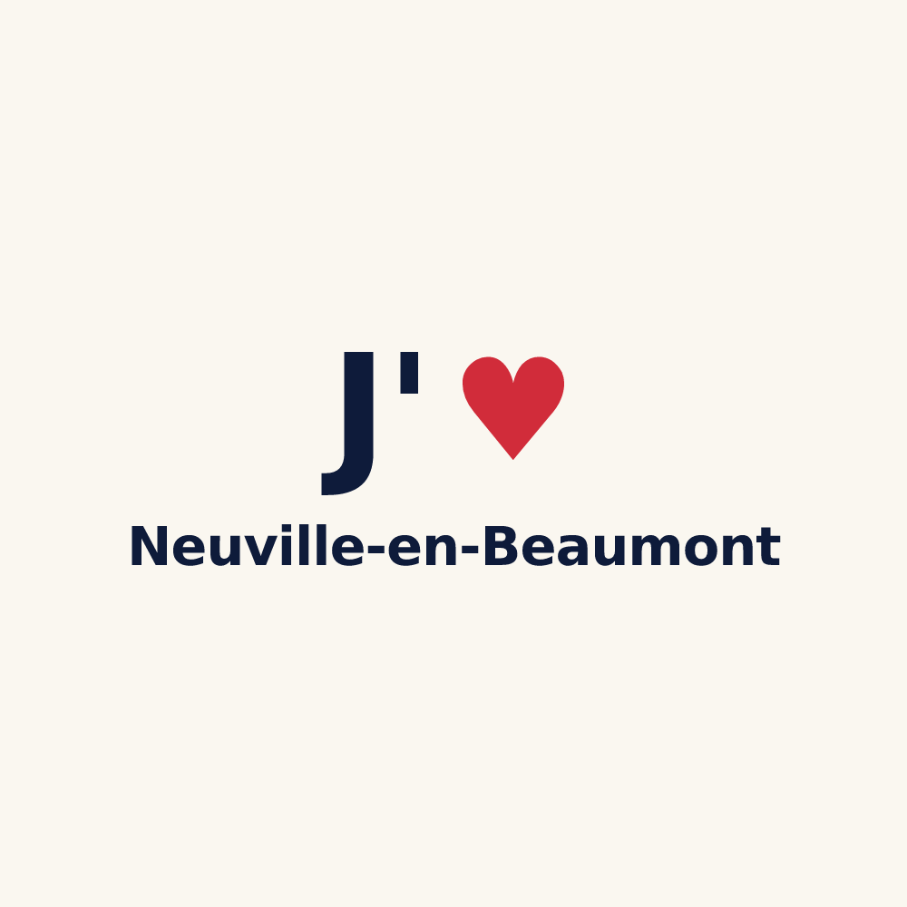 Tasse personnalisée Neuville-en-Beaumont — design J'aime Neuville-en-Beaumont