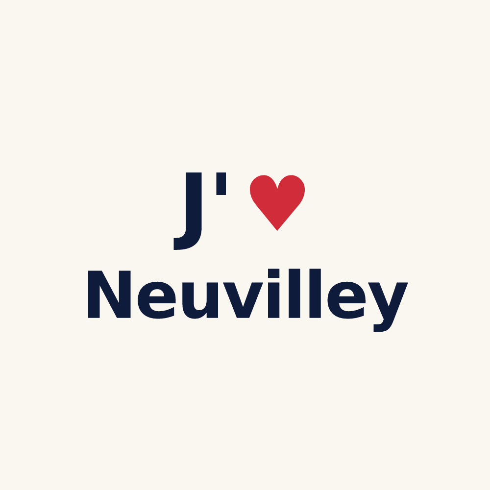 Tasse personnalisée Neuvilley — design « J'aime Neuvilley » imprimé sur la tasse