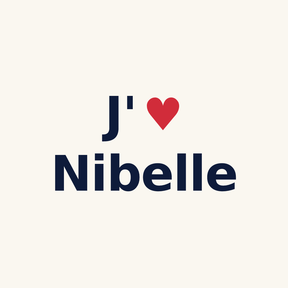 Tasse personnalisée Nibelle — design « J'aime Nibelle » imprimé sur la tasse