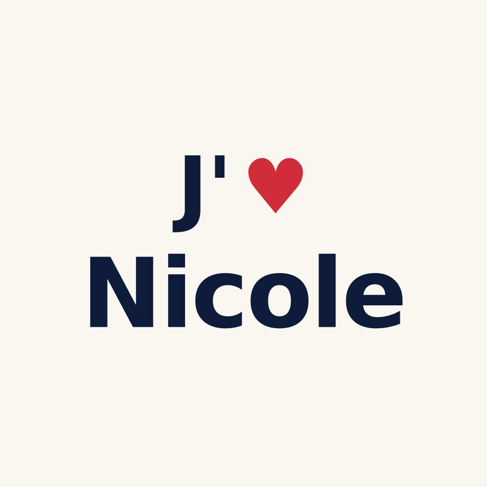 Tasse personnalisée Nicole — design J'aime Nicole