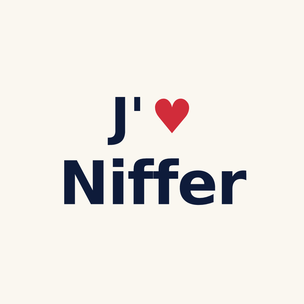Tasse personnalisée Niffer — design « J'aime Niffer » imprimé sur la tasse