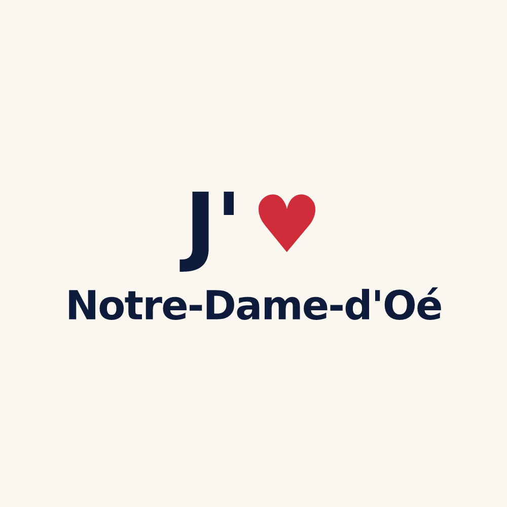 Tasse personnalisée Notre-Dame-d'Oé — design J'aime Notre-Dame-d'Oé
