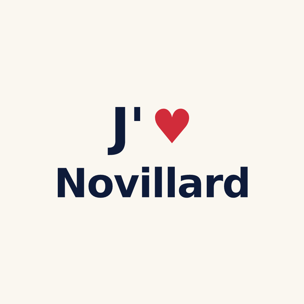 Tasse personnalisée Novillard — design « J'aime Novillard » imprimé sur la tasse