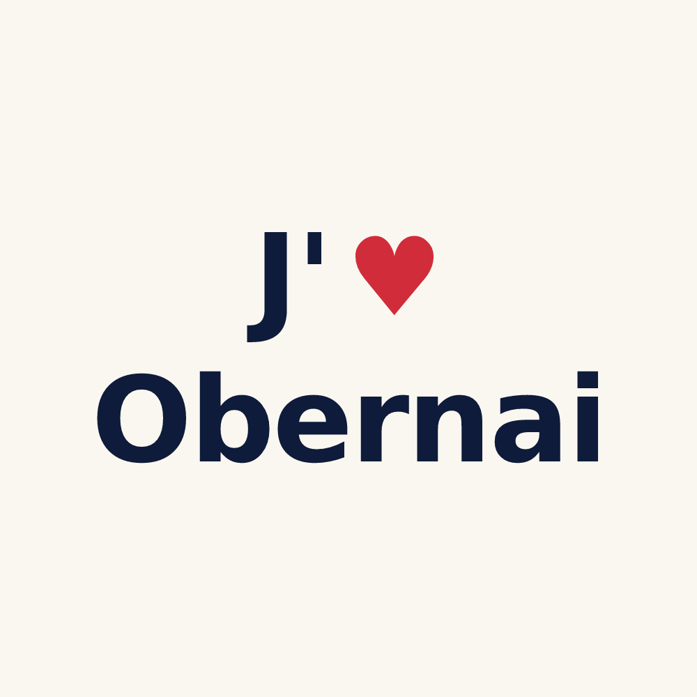 Tasse personnalisée Obernai — design J'aime Obernai