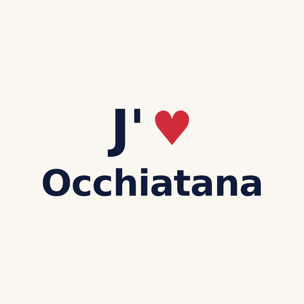 Tasse personnalisée Occhiatana — design « J'aime Occhiatana » imprimé sur la tasse