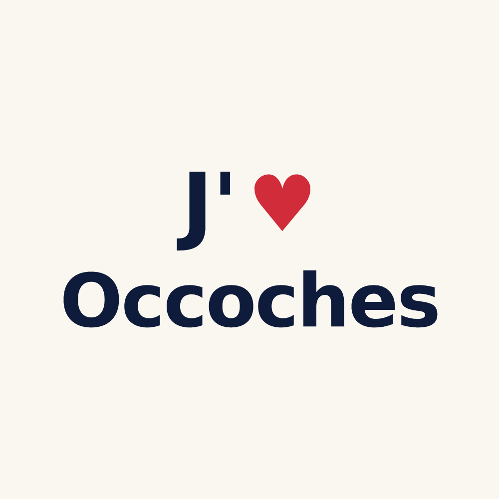 Tasse personnalisée Occoches — design J'aime Occoches