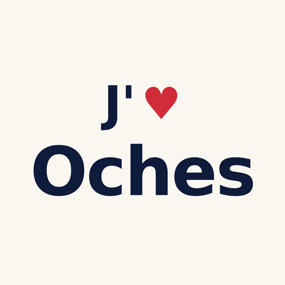 Tasse personnalisée Oches — design J'aime Oches