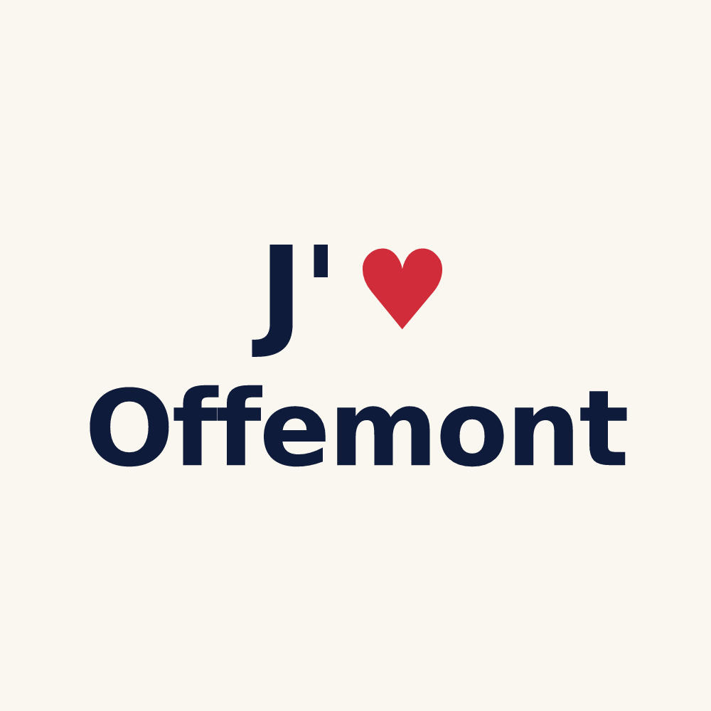 Tasse personnalisée Offemont — design « J'aime Offemont » imprimé sur la tasse