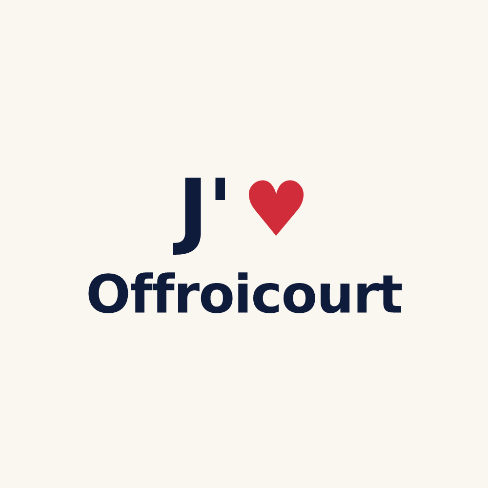 Tasse personnalisée Offroicourt — design « J'aime Offroicourt » imprimé sur la tasse
