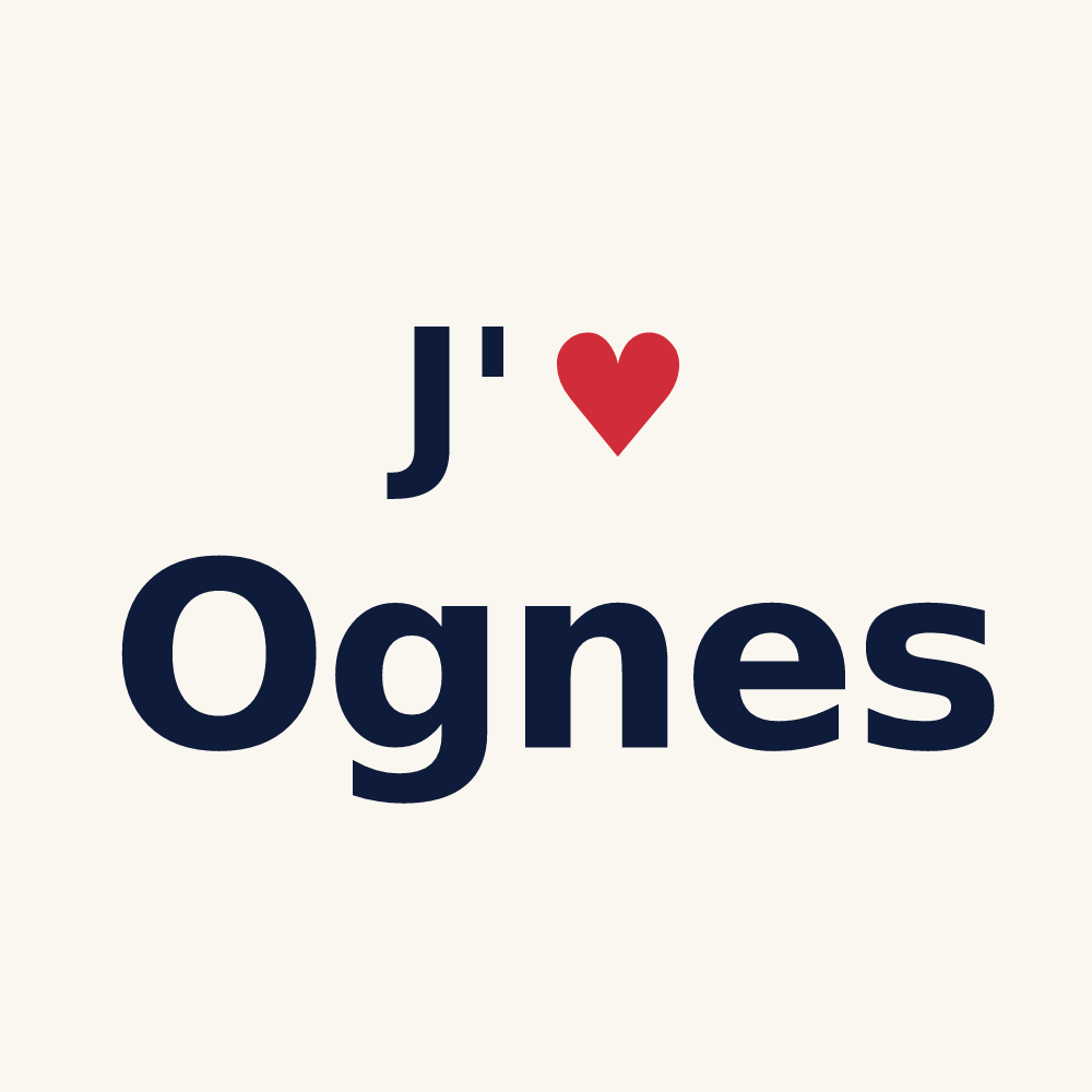 Tasse personnalisée Ognes — design J'aime Ognes