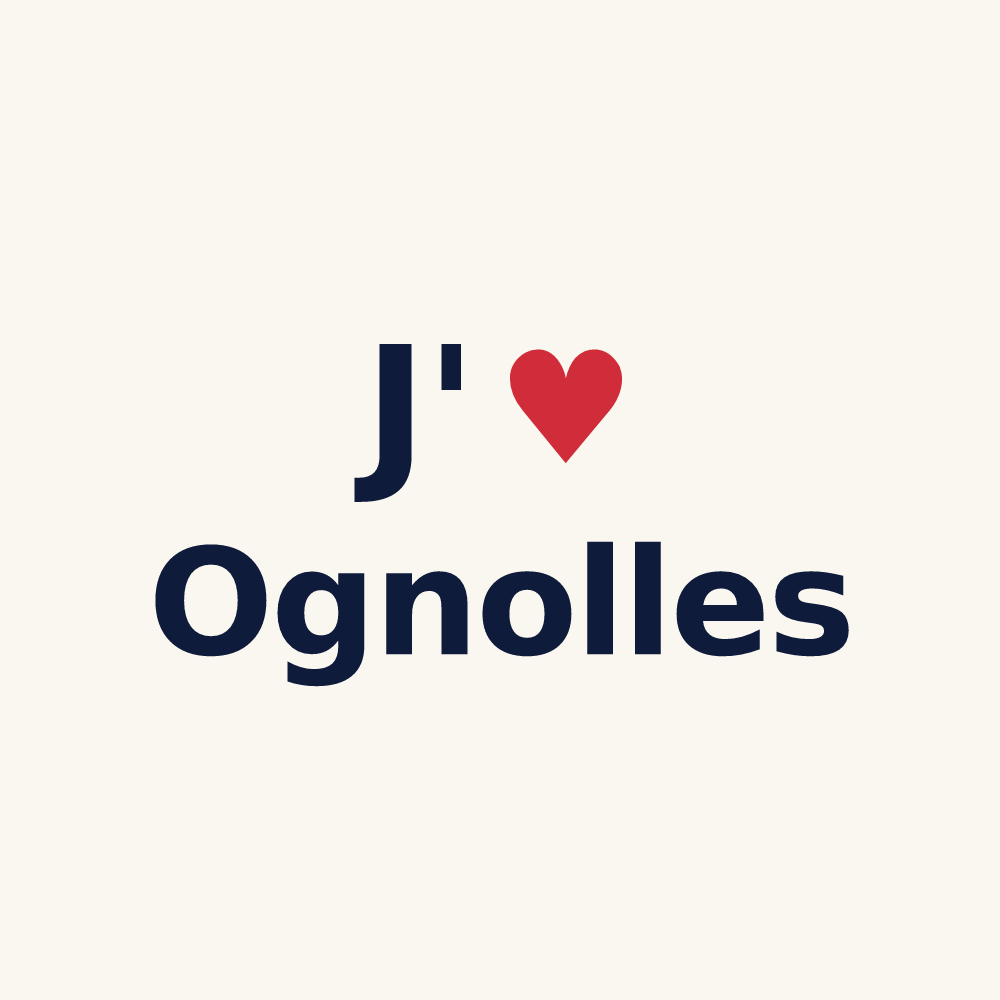 Tasse personnalisée Ognolles — design « J'aime Ognolles » imprimé sur la tasse