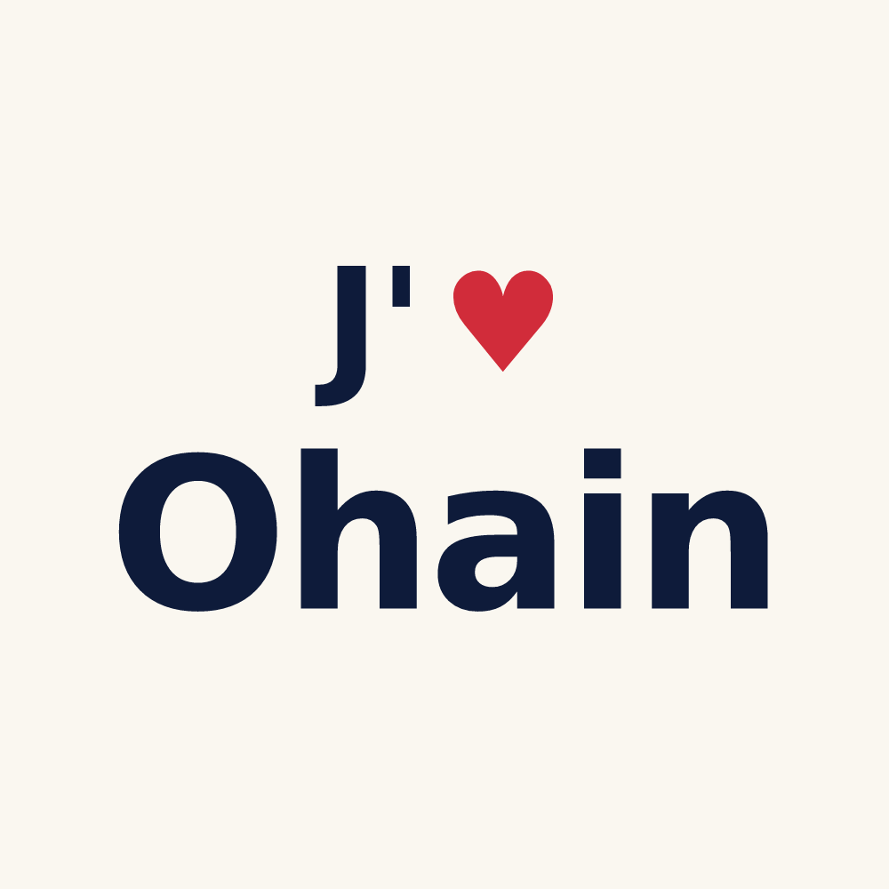 Tasse personnalisée Ohain — design J'aime Ohain