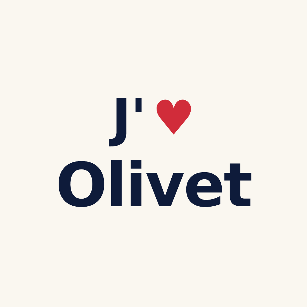 Tasse personnalisée Olivet — design J'aime Olivet