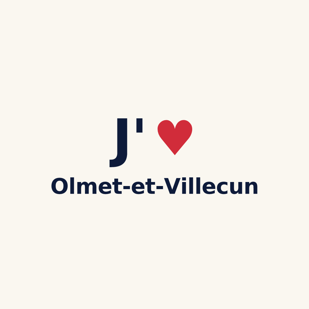 Tasse personnalisée Olmet-et-Villecun — design J'aime Olmet-et-Villecun